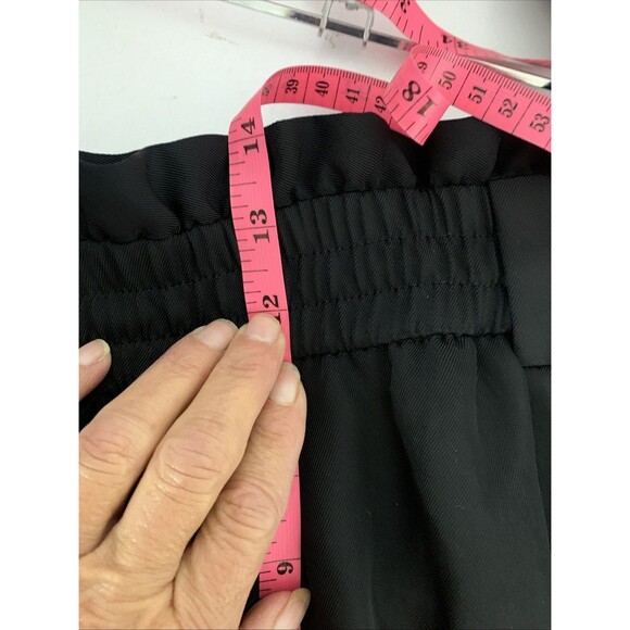 Zara High Rise Paperbag Wide Leg Black Trouser Pants Stretchy Size Small W27 L27 - Picture 8 of 9